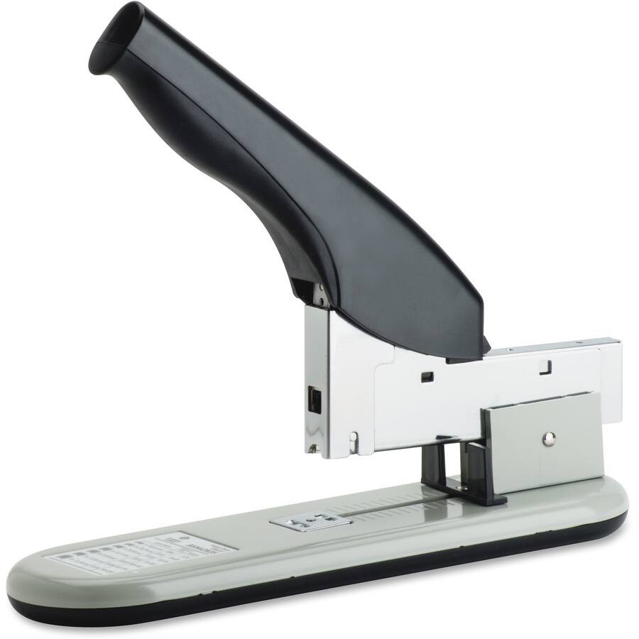 Angle. Business Source - Business Source Heavy-duty Stapler - 2" Throat Depth - Black Putty - Rubber Steel.