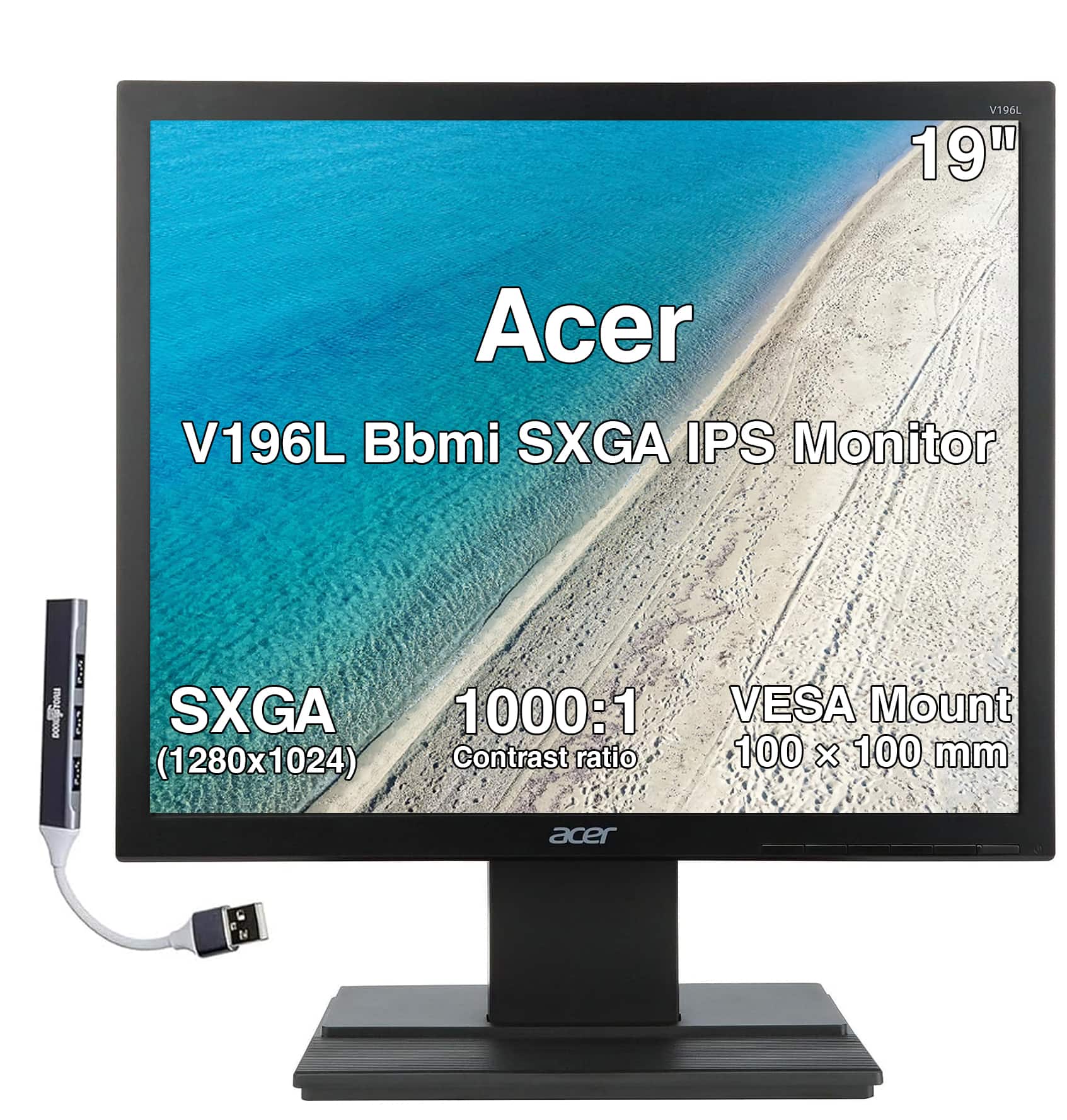 "Acer - V196L Bbmi 19"" SXGA IPS Monitor, 5ms Response Time, VESA Mount, VGA, HDMI & DKZ Hub, (UM.CV6AA.B04) - Black" price history on PriceWatchPro