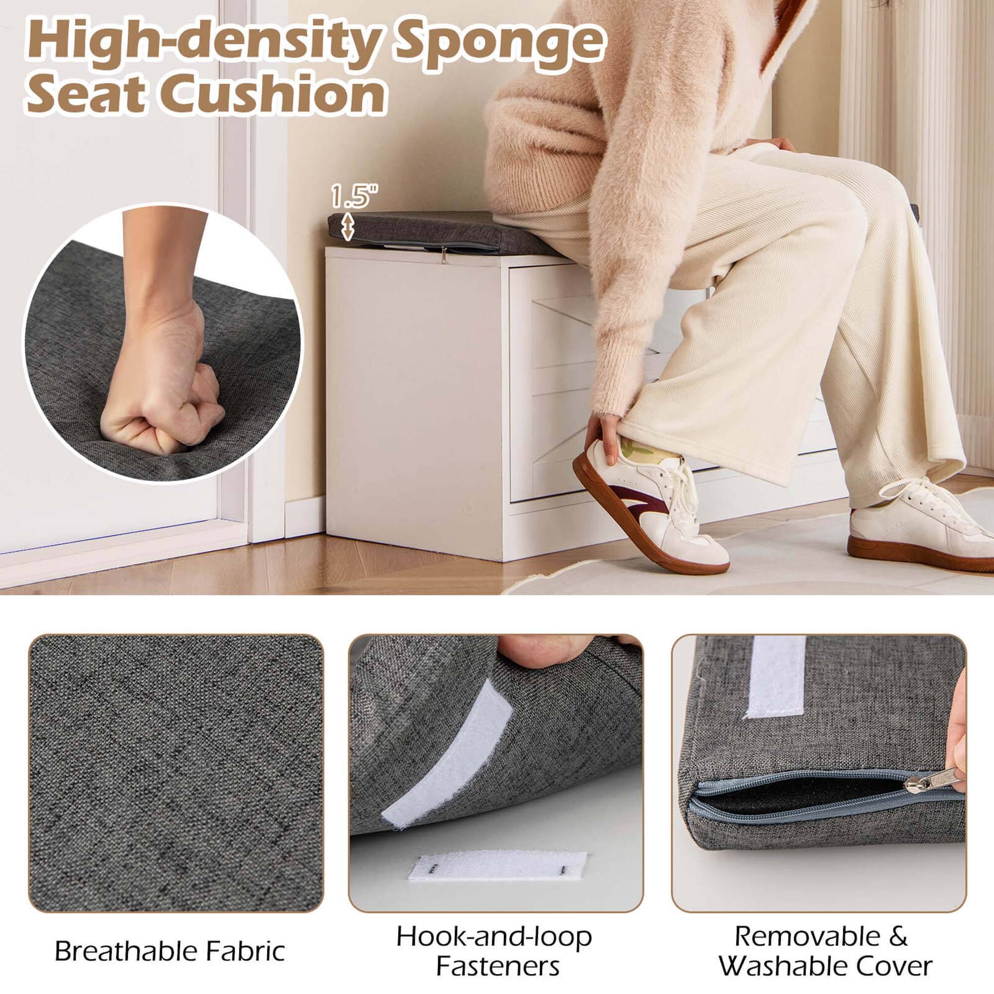 High-density Sponge Seat Cushion
1.5
Breathable Fabric
Hook-and-loop Fasteners
Removable & Washable Cover