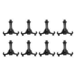 Unique Bargains - 8pcs Acrylic Easels Plate Stands 5.12 Inch Folding Display Holder for Frames Pictures Magazines - Black