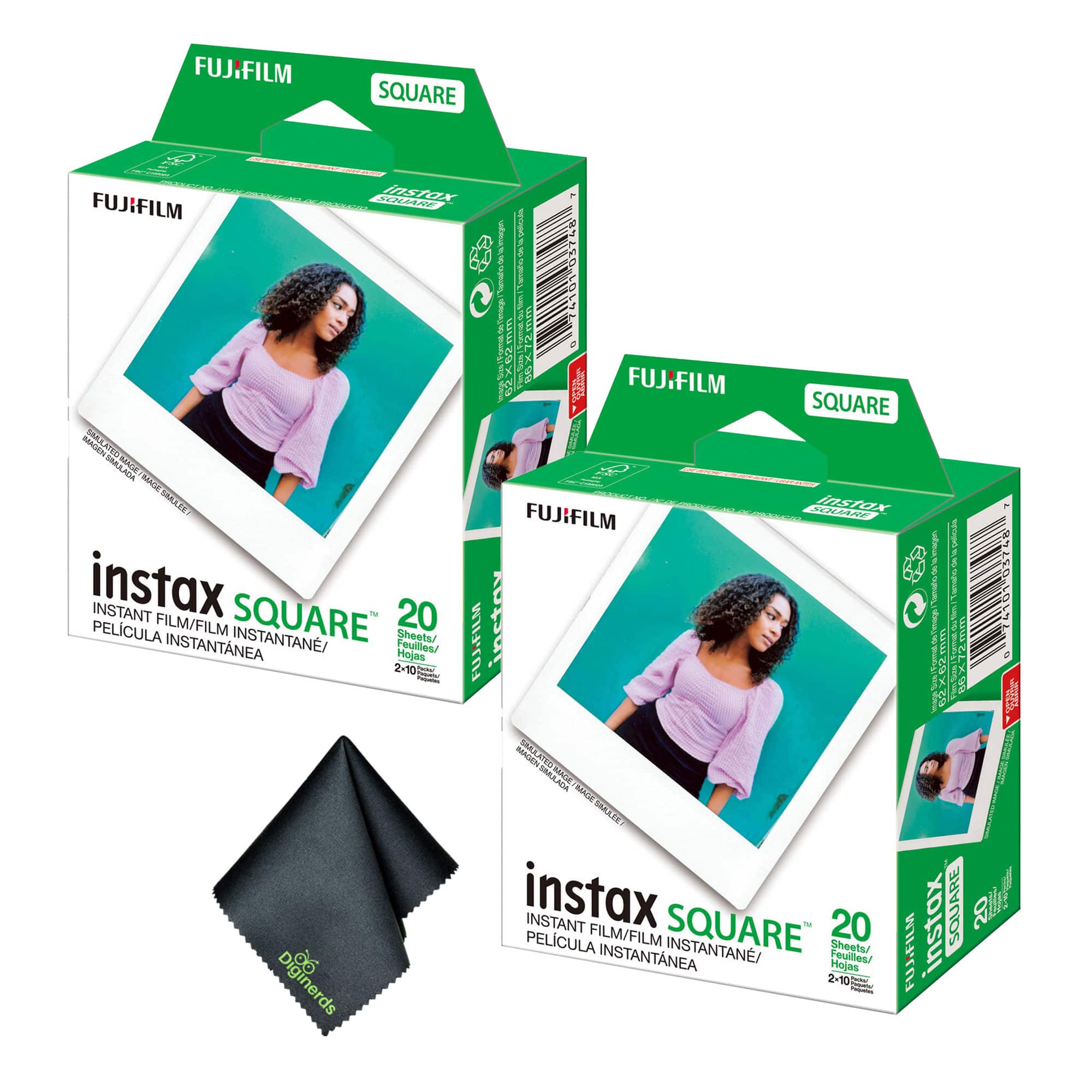 Fujifilm - instax SQUARE Instant Film (40 Exposures) + Microfiber Cleaning Cloth price history on PriceWatchPro
