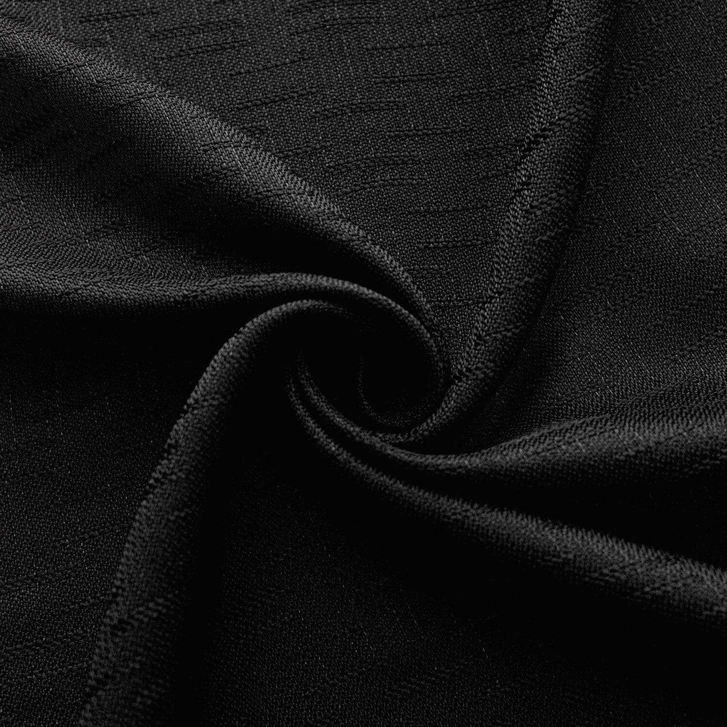 Left. RT Designers Collection - RT Designers Collection 100% Polyester 140 GSM Sedona Jacquard Grommet Curtain Panel 54" x 90" Black - Black.
