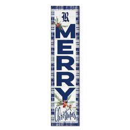 Jardine - Rice Owls 12'' x 48'' Outdoor Merry Christmas Leaner - White