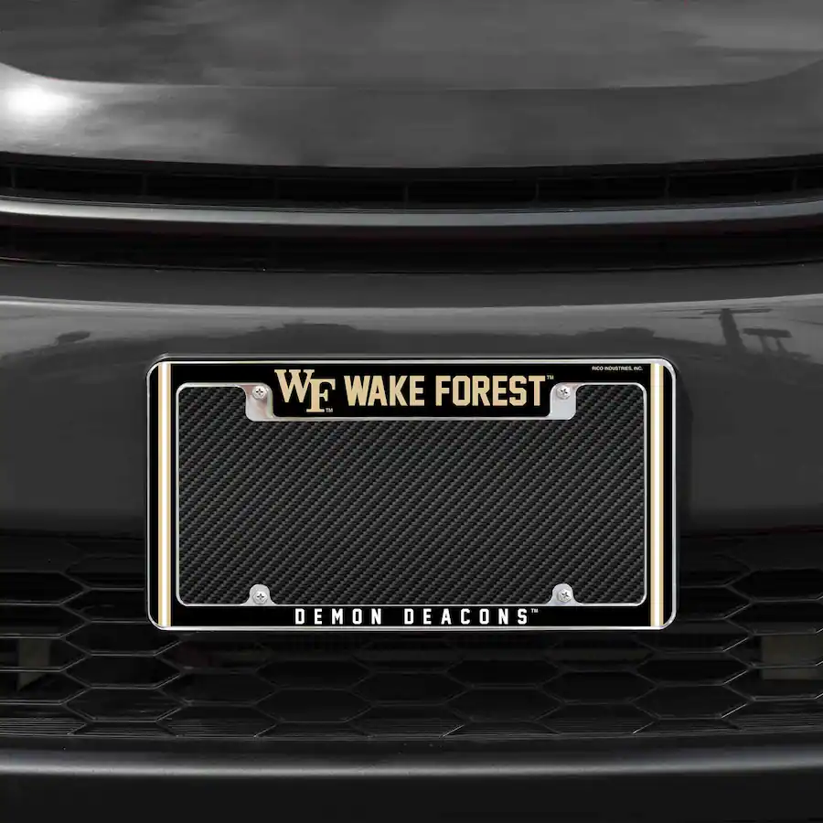 Rico Industries Wake Forest Demon Deacons Chrome Metal License Plate ...