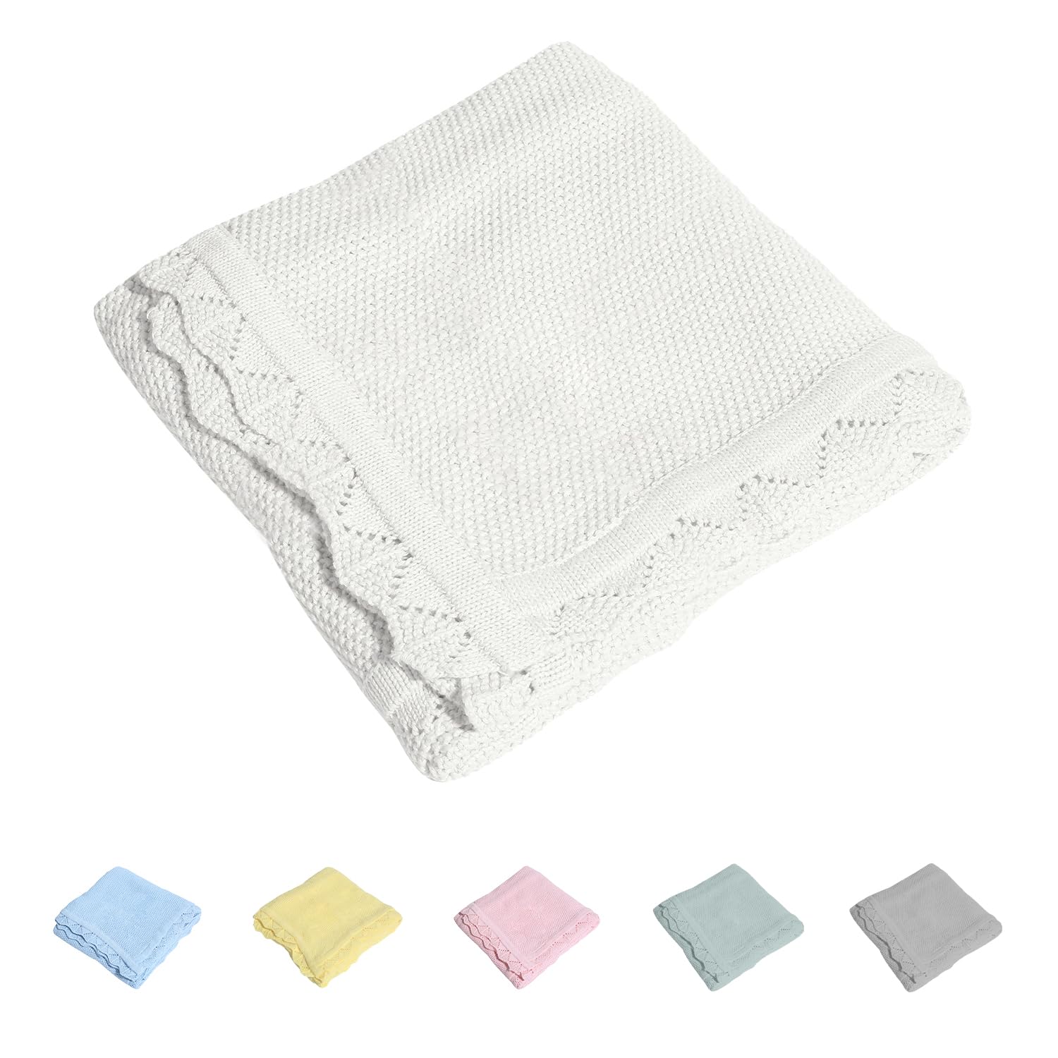Dapper Styles - Cotton Blanket Knit Lace Soft Warm 30 X and durable thisblanket made ofcotton with strong - White