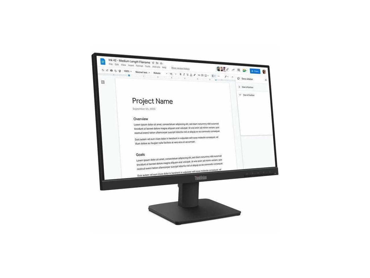 Lenovo - ThinkVision S22-4e 22" Full HD LED Monitor - IPS - 1920x1080 - 100 Hz - HDMI - Raven Black