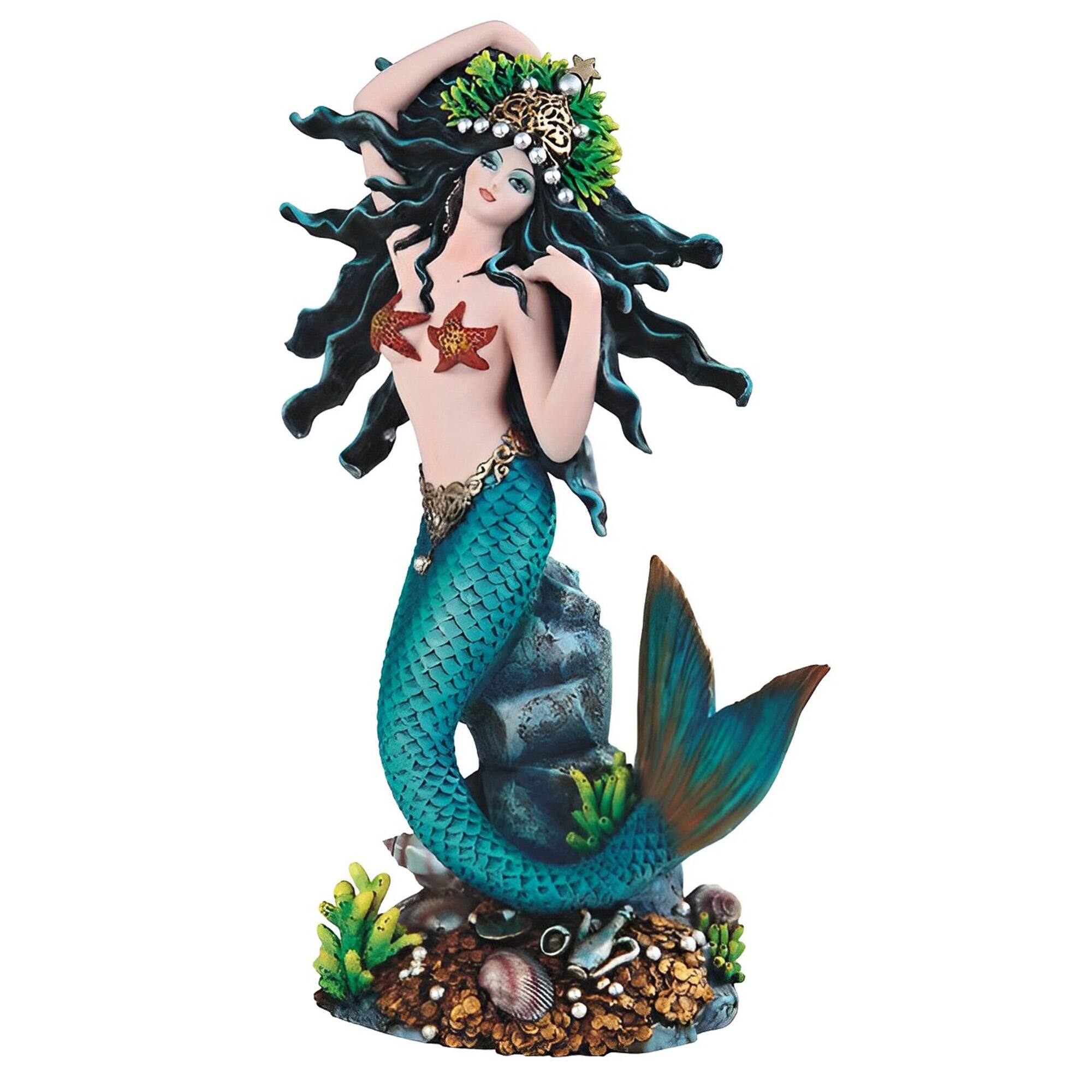 Front. FC Design - FC Design 11"H Princess Mermaid Figurine Statue Office Desk Tabletop Home Decor Gift - Multi-Color.