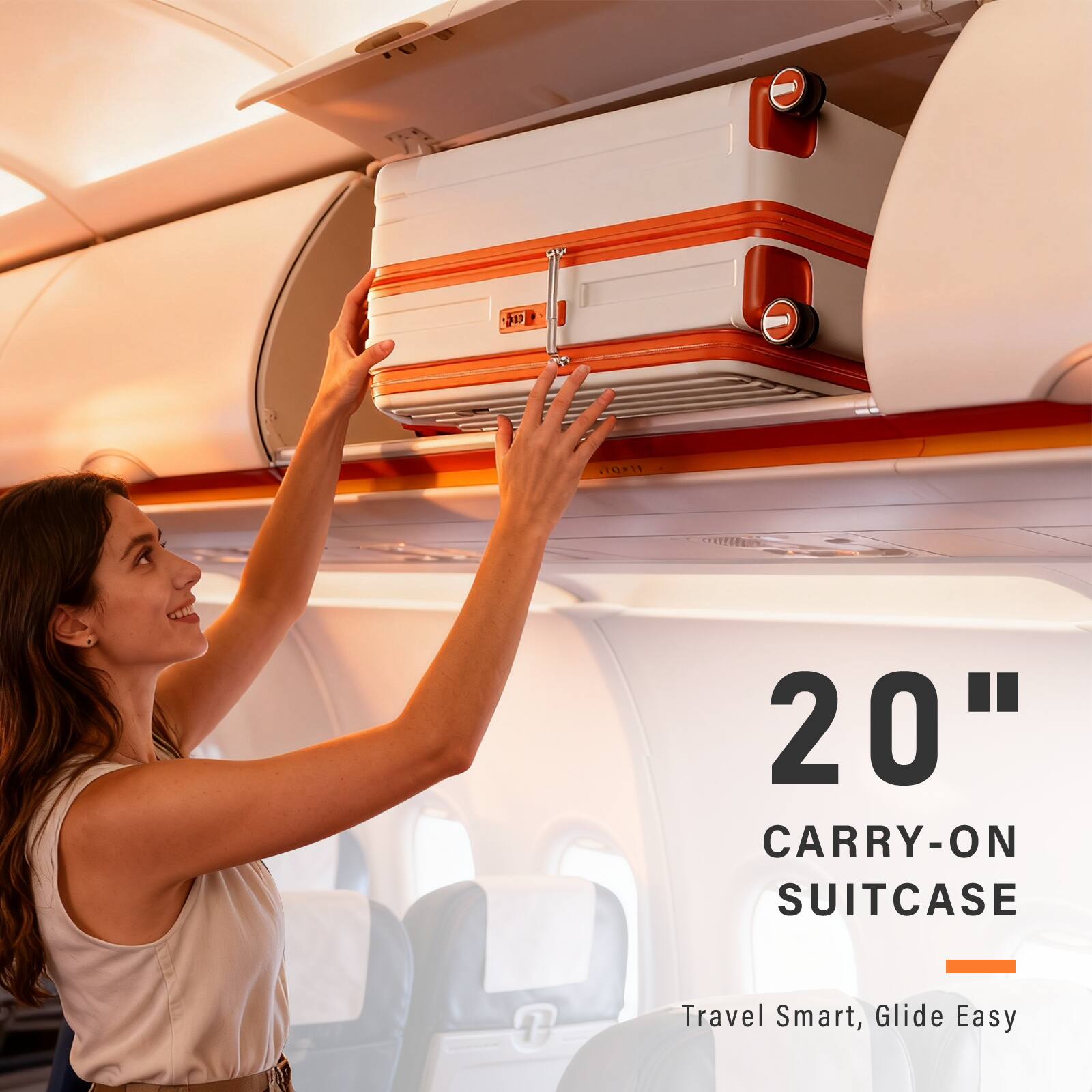 - 20" CARRY-ON SUITCASE  
- Travel Smart, Glide Easy