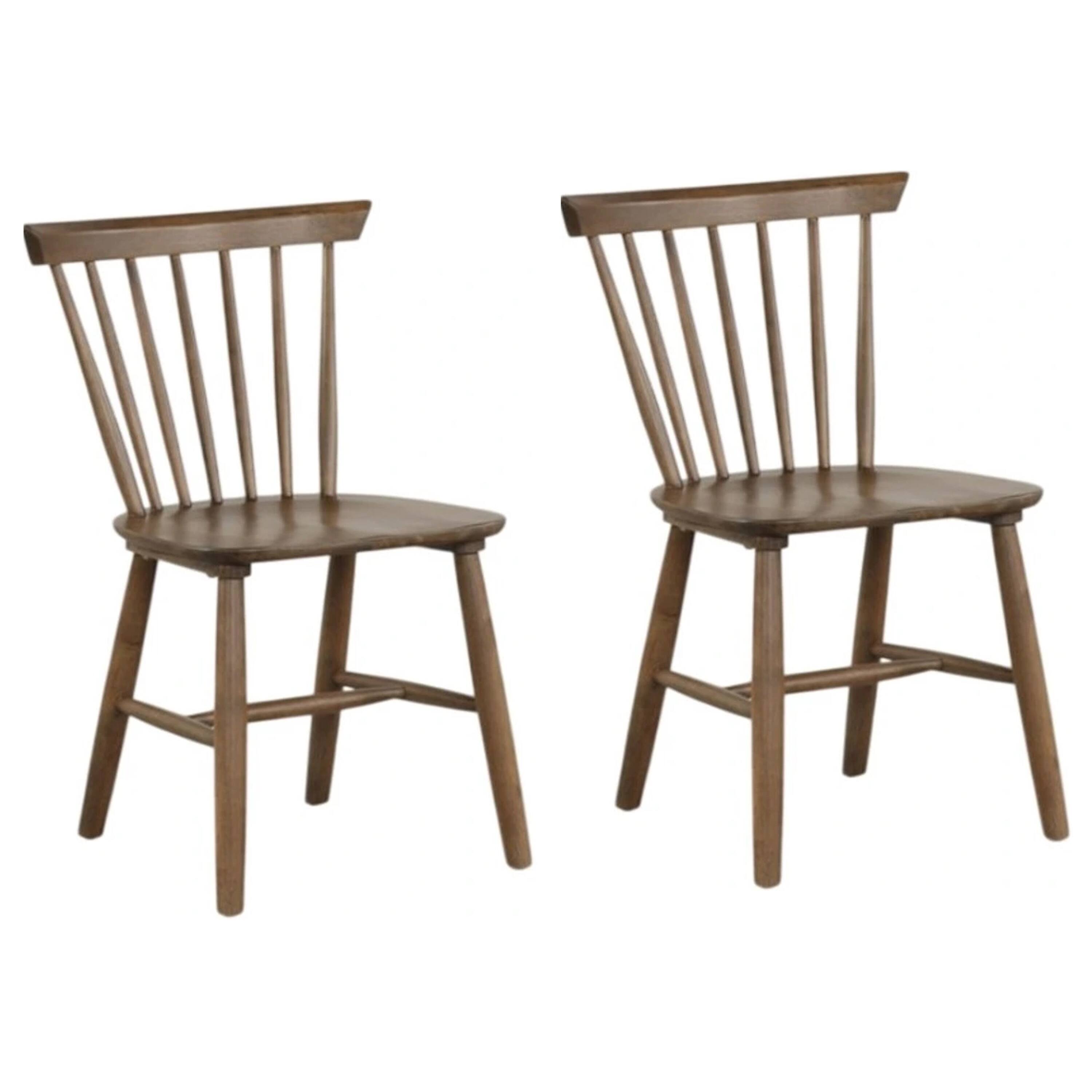 Manhattan Lane - Baylee Side Dining Chair Set of 2, Spindle Back, Tapered Legs - Walnut Brown