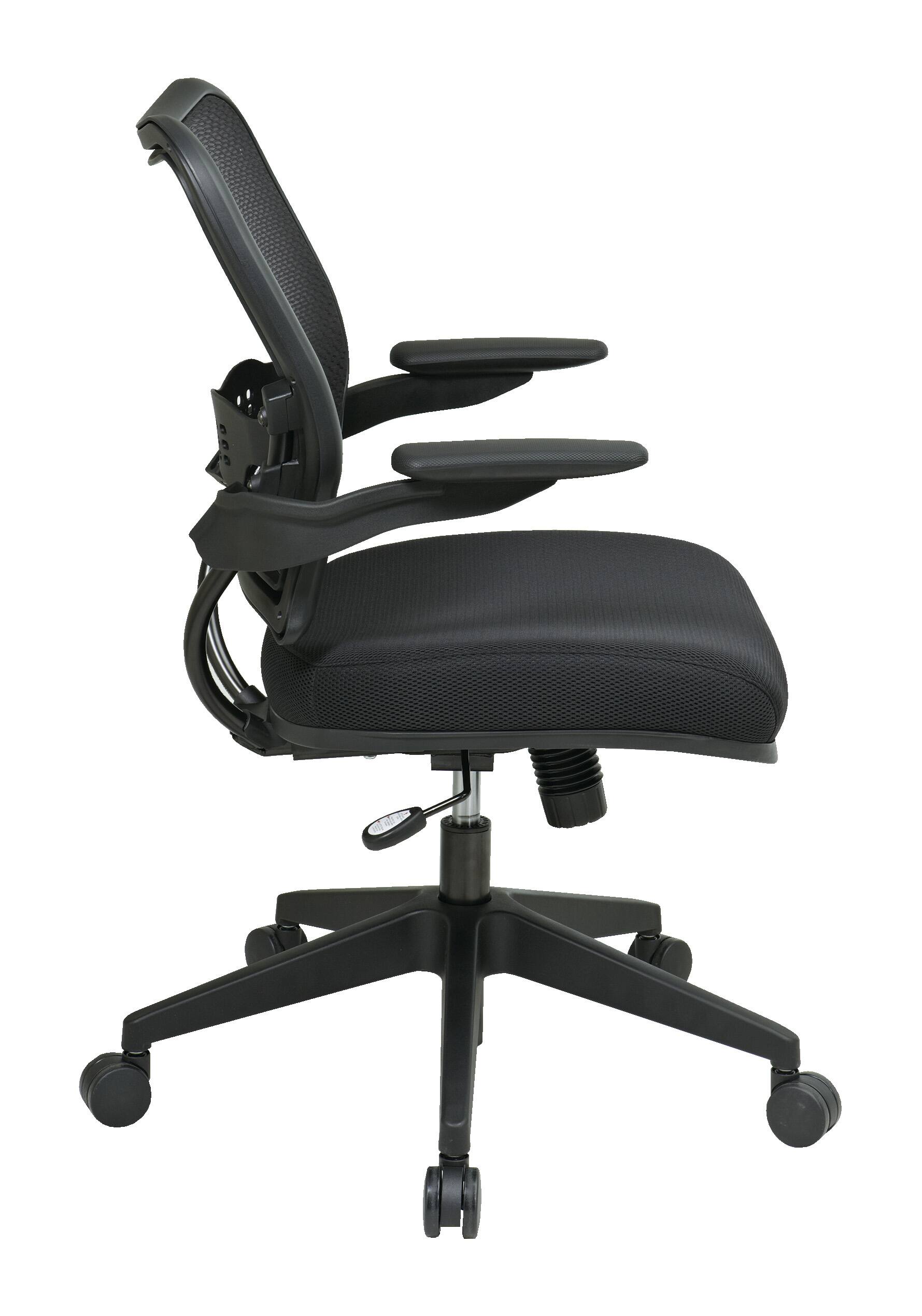 Left. Office Star Products - Deluxe Chair with AirGrid® Back - Black.
