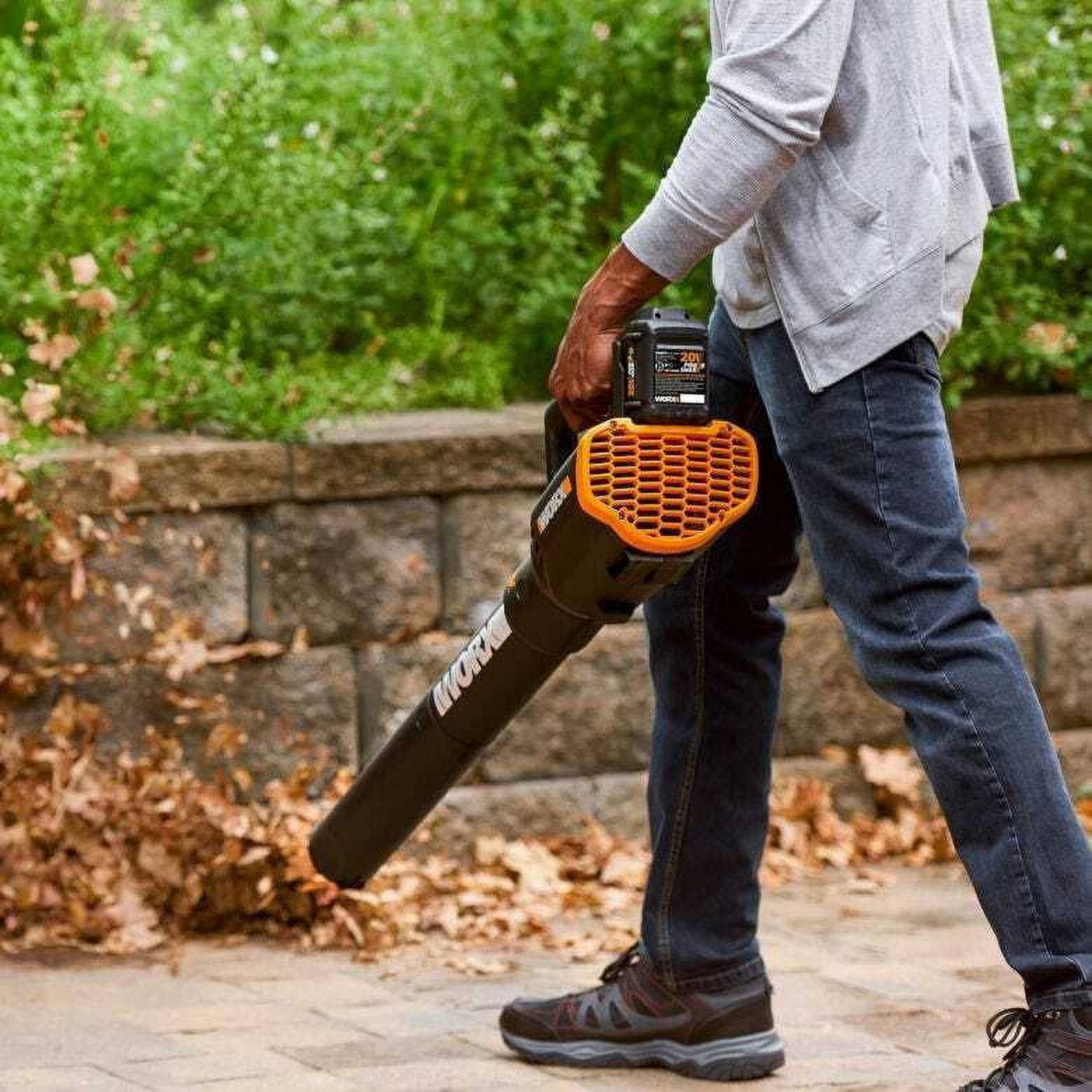 Alt View 20. WORX - 20V TURBINE 75 MPH 360 CFM Cordless Leaf Blower (1 x 4.0 Ah Batteries & 1 x Charger) - Black.