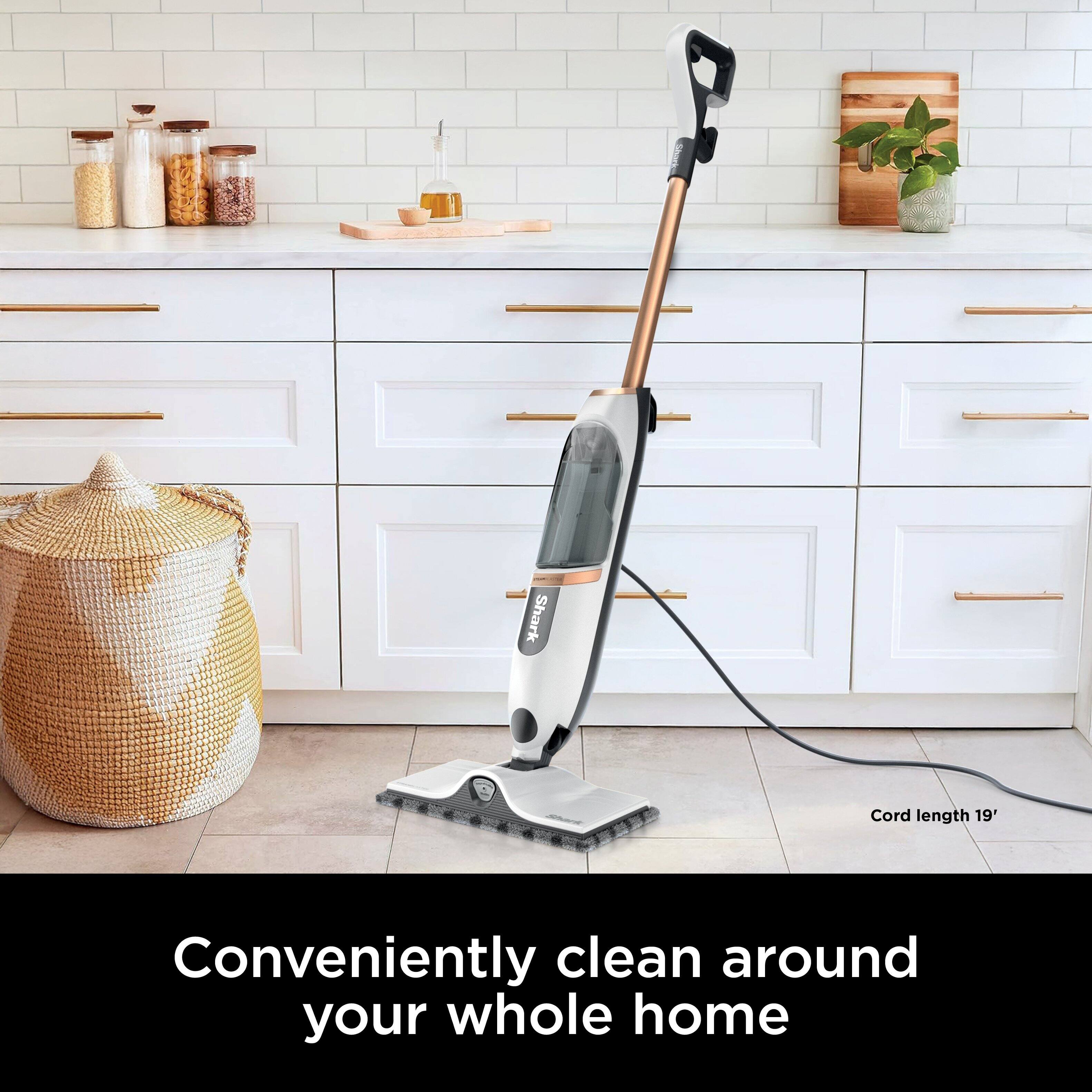 Shark SteamSpot Steam Mop with Steam Blaster White & Poly Copper