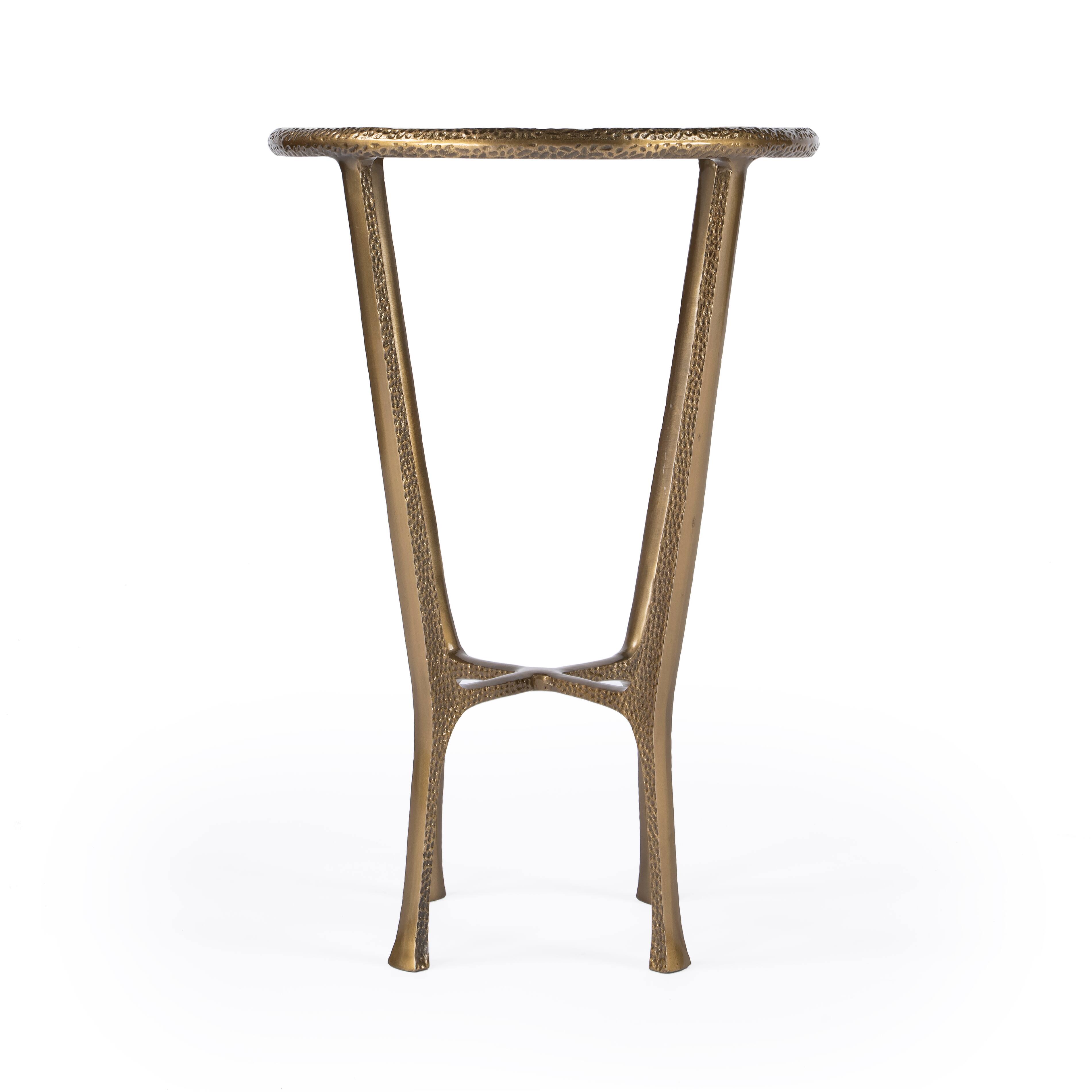 Alt View 3. Butler Specialty - Switlania 16 in. W Round Metal and Marble Side Table - Gold.