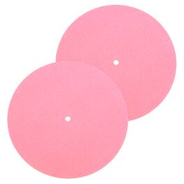 Unique Bargains - 2pcs Record Player Mat, 7 Inch Turntable Mat 3mm Felt Pad for Vinyl Record - Pink