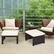 Alt View 4. Costway - 2PCS Patio Rattan Ottoman Cushioned Seat Foot Rest Furniture - White,Mix brown.