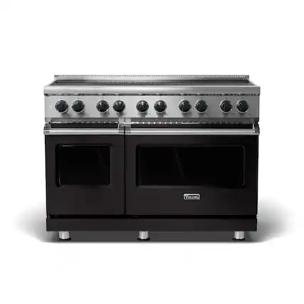 Front. Viking - 5 Series 48" Wide Freestanding Electric Induction Range - Onyx.
