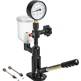 VEVOR - 400Bar 6000PSI Diesel Fuel Injector Tester Diesel Injector Nozzle Tester with Dual Scale Gauge - Black