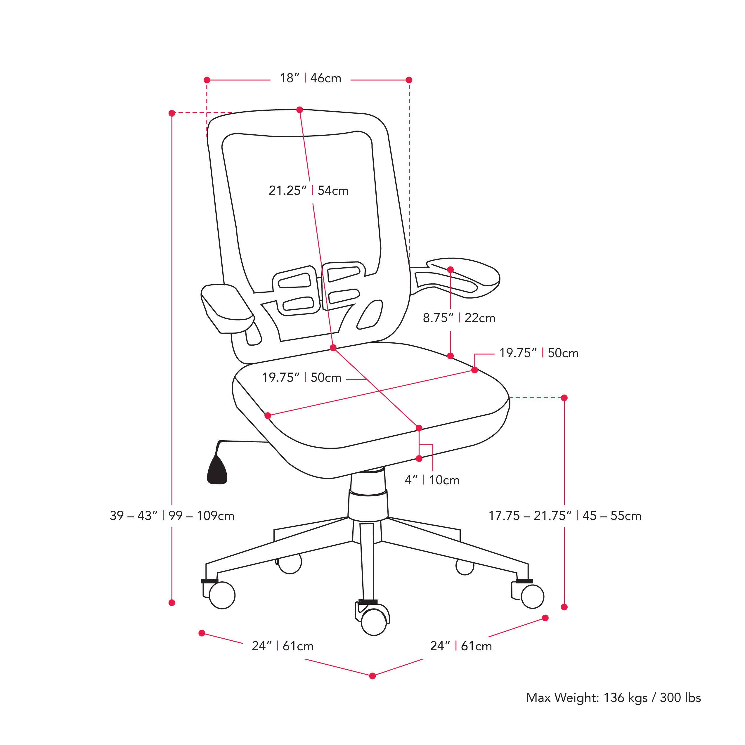 Alt View 14. CorLiving - Workspace High Mesh Back Office Chair - Red.