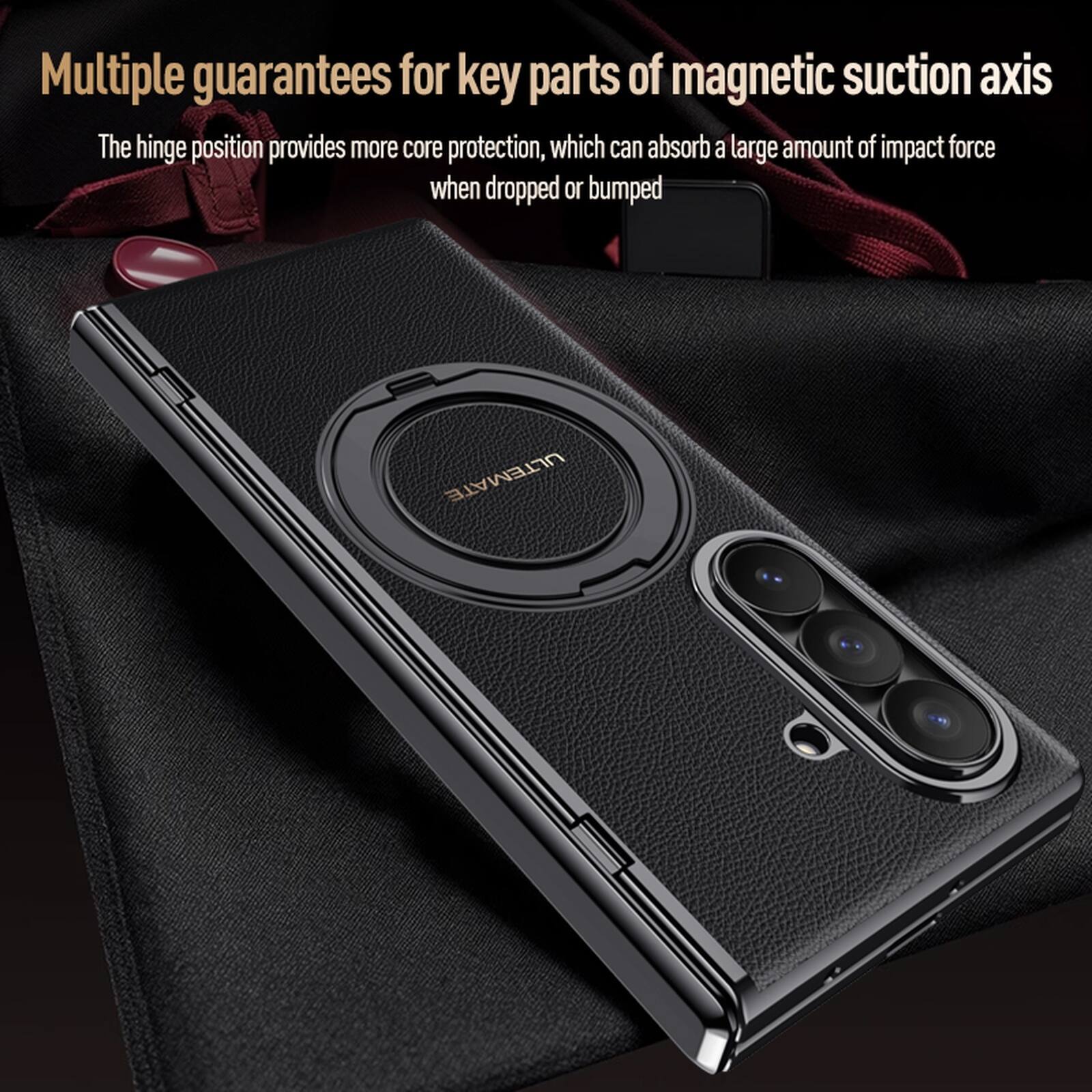 Multiple guarantees for key parts of magnetic suction axis

The hinge position provides more core protection, which can absorb a large amount of impact force when dropped or bumped
