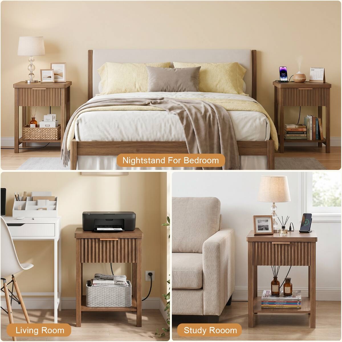 FORE 204 good.

COOSEL

Nightstand For Bedroom

Living Room

Study Room