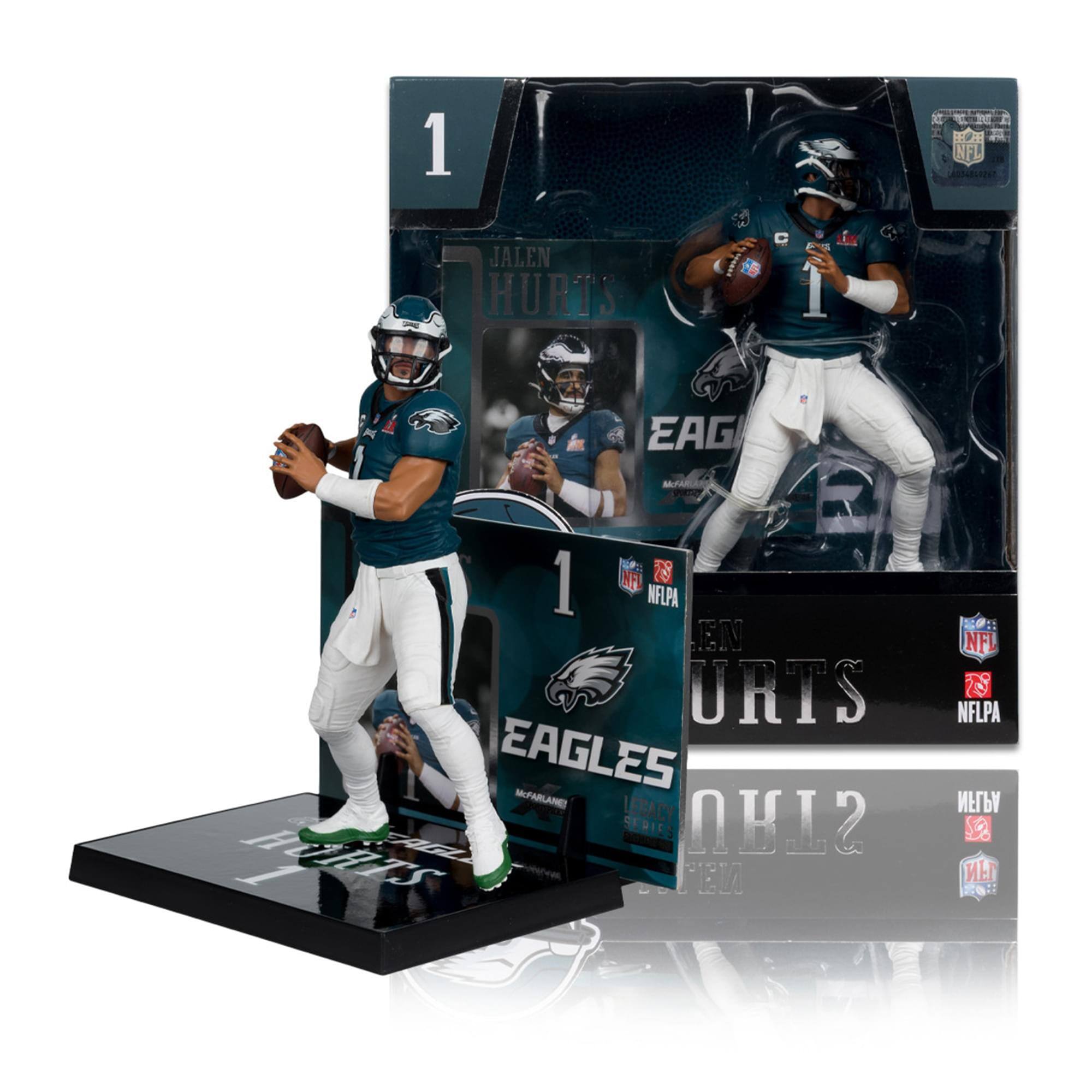 McFarlane Toys - Philadelphia Eagles NFL 7 Inch Posed Figure | Jalen Hurts (Super Bowl Edition) - Blue