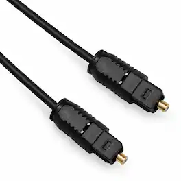 Sanoxy - Gold TOSLink Fiber Optical Optic Digital Audio Cable SPDIF Sound Bar Cord (15 ft) - Black