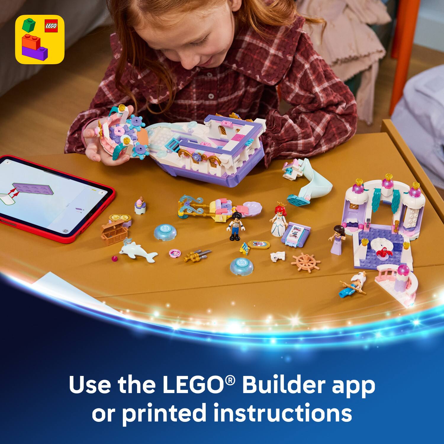 Use the LEGO® Builder app or printed instructions