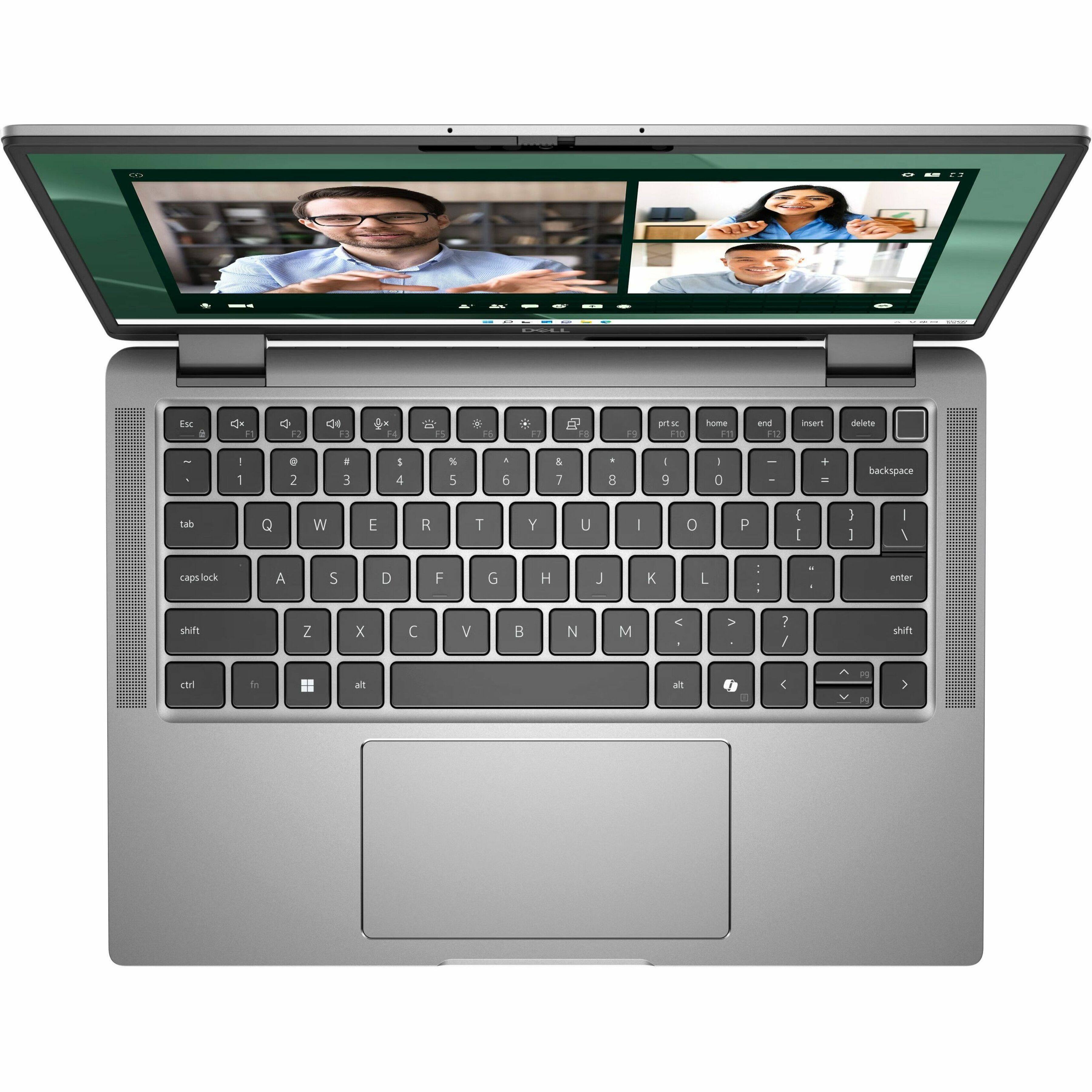The image features a laptop computer with a keyboard and a screen. The screen displays three pictures of people, possibly a man and two women. The keyboard is positioned in front of the screen, and the laptop is open and ready for use. The image is categorized as Laptop_Computers.