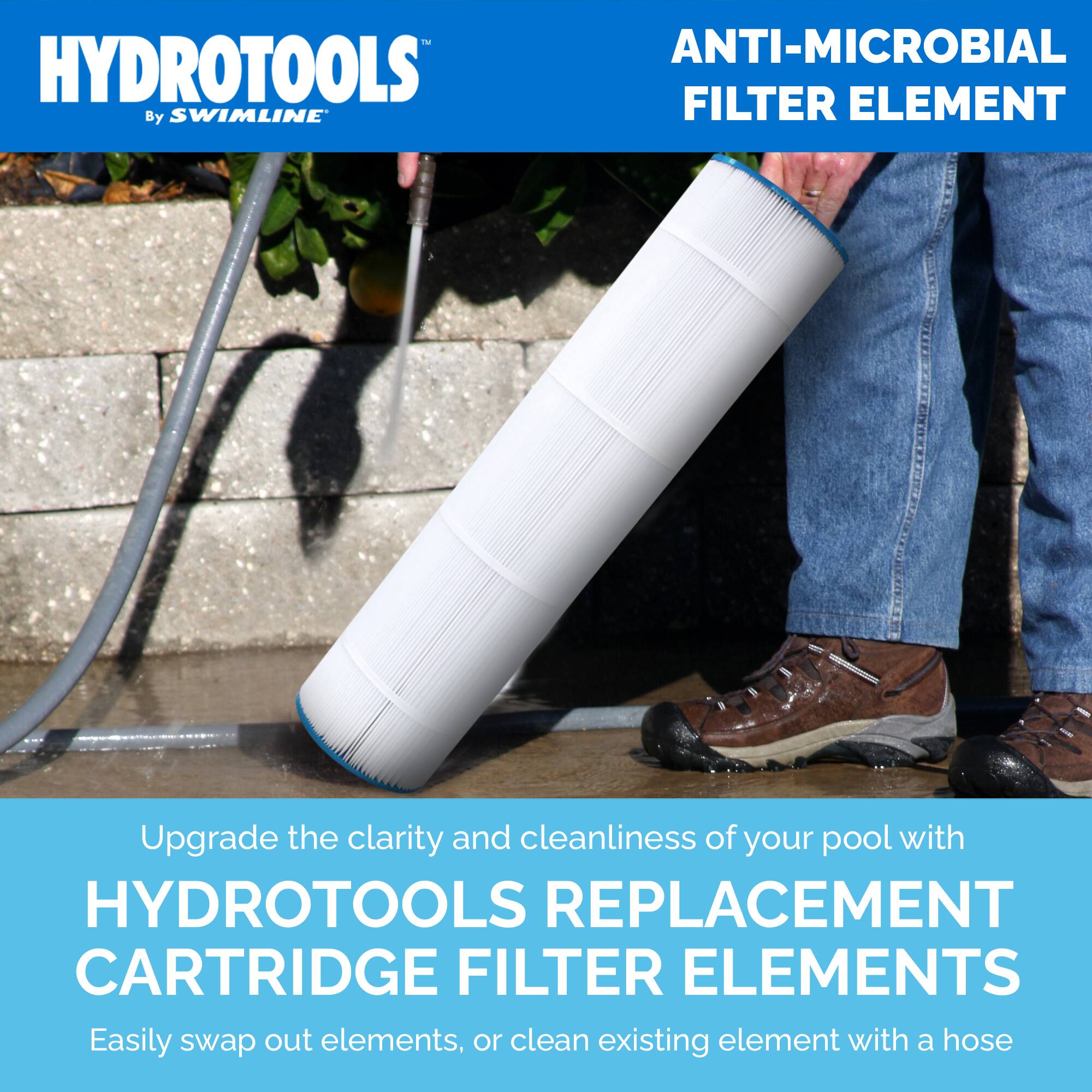 HYDROTOOLS By SWIMLINE ANTI-MICROBIAL FILTER ELEMENT

Upgrade the clarity and cleanliness of your pool with HYDROTOOLS REPLACEMENT CARTRIDGE FILTER ELEMENTS

Easily swap out elements, or clean existing element with a hose