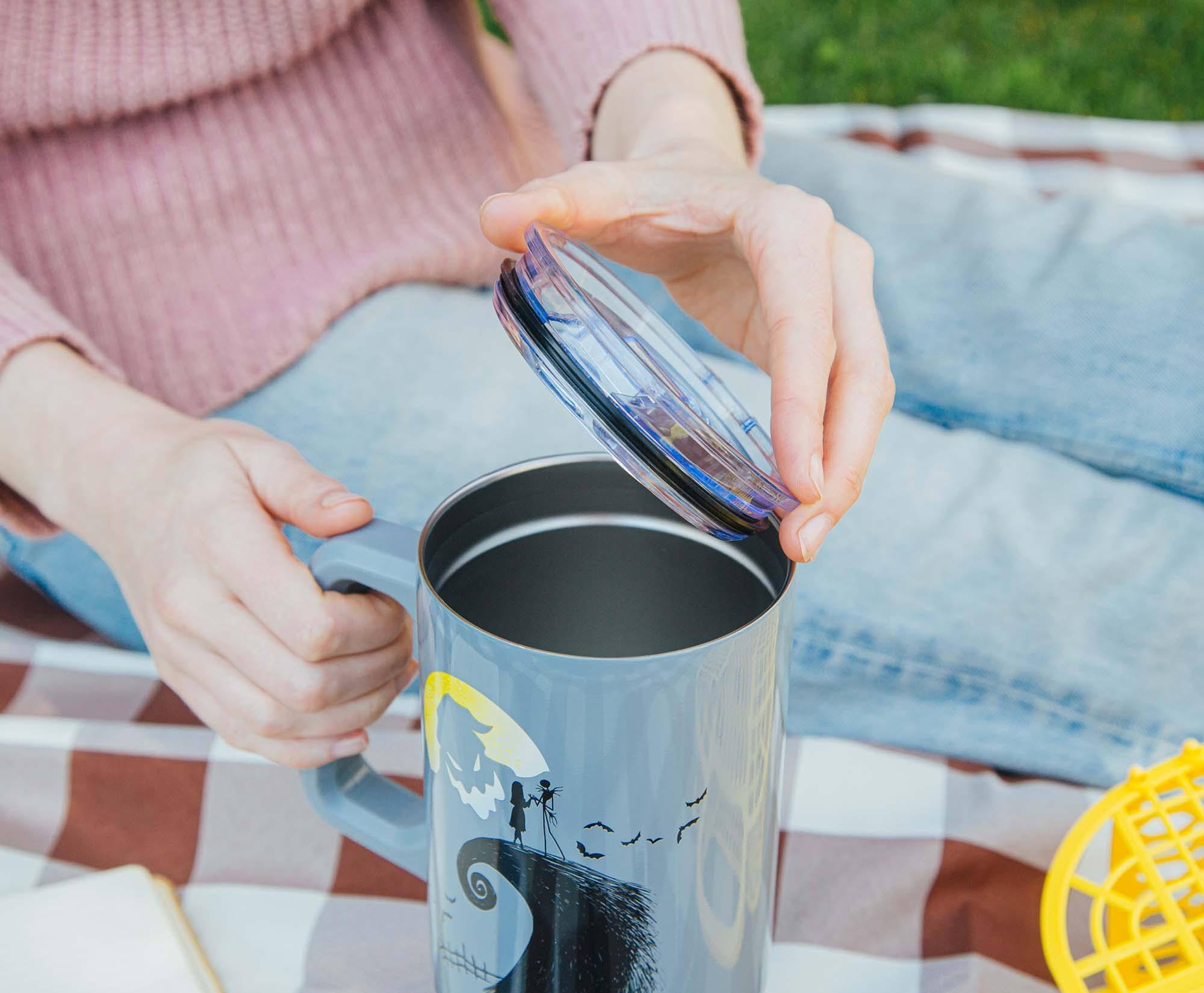 Alt View 5. Disney - Disney's The Nightmare Before Christmas Spiral Hill Stainless Steel Tumbler - Grey.