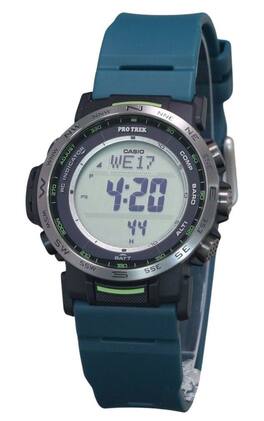 Casio - PRO TREK Climber Line Digital Resin Strap Tough Solar PRW-35Y-3 100M Men's Watch - blue-green