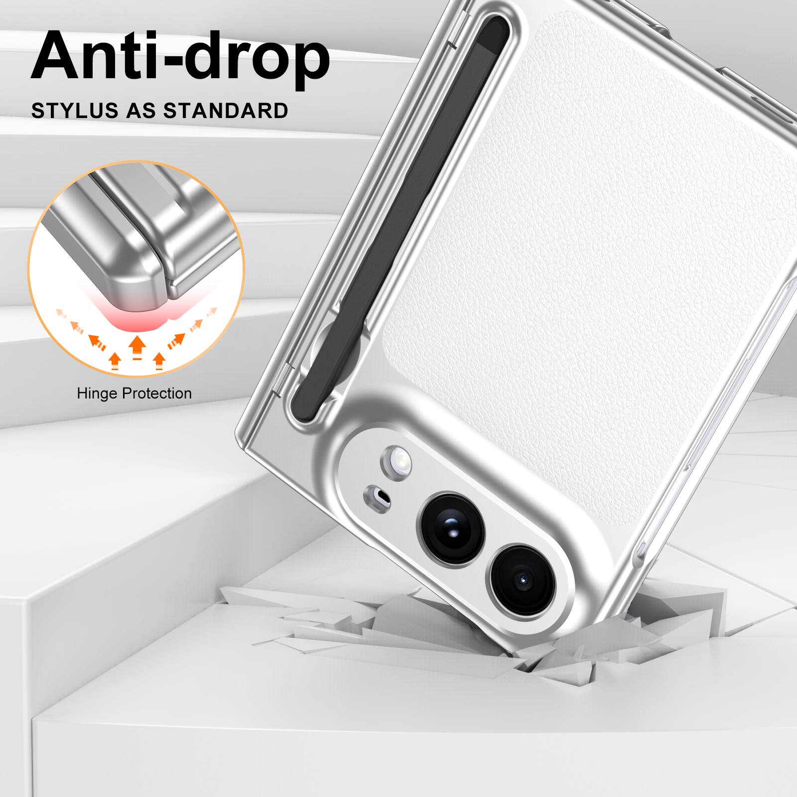 Anti-drop  
STYLUS AS STANDARD  
Hinge Protection