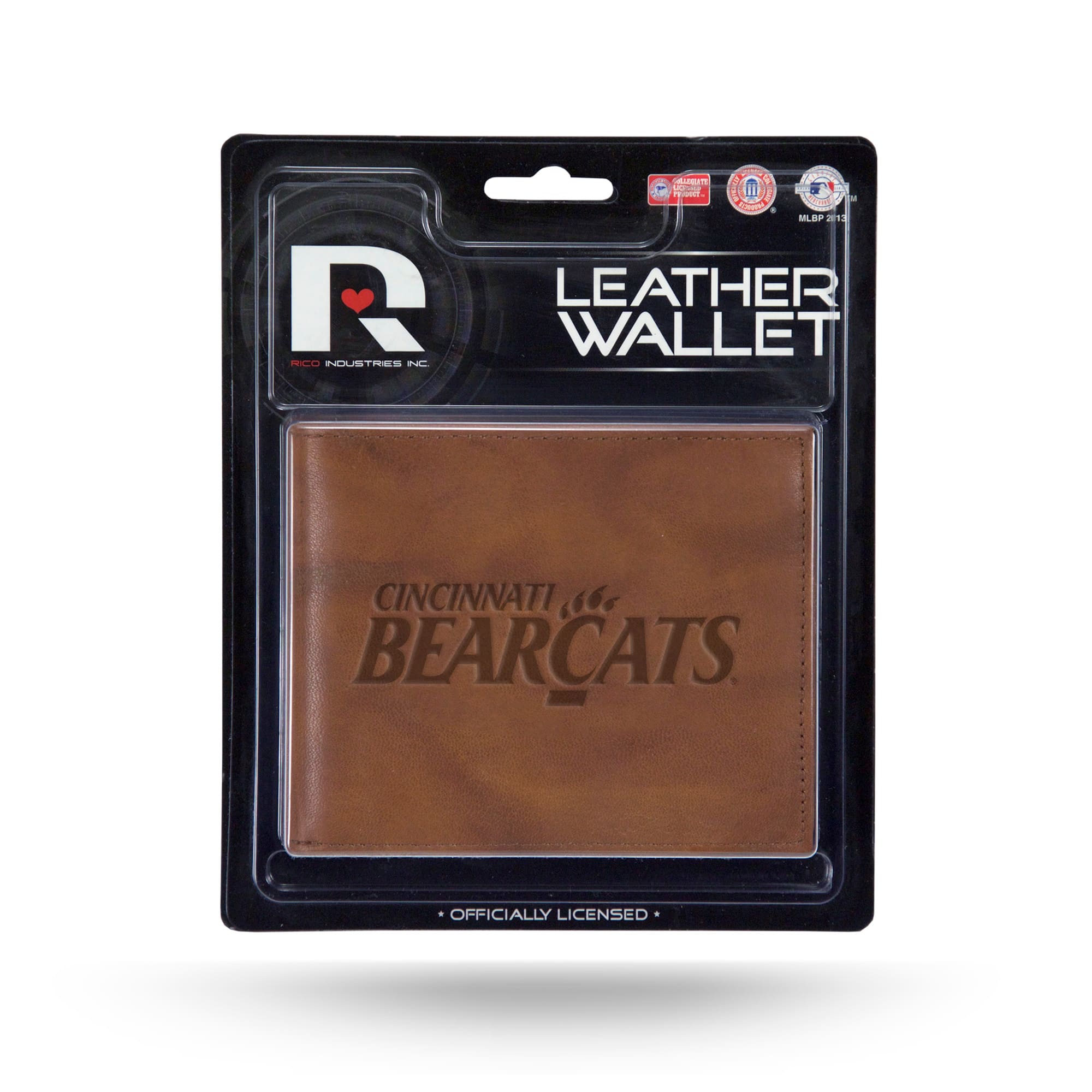 Rico Industries - Cincinnati-Bearcat's Embossed Brown Leather Billfold Wallet - Multi