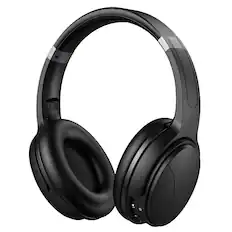 Front. TOPVISION - Wireless Bluetooth Noise Cancelling Headphones Over Ear ANC Headphones with Microphone Foldable - Black.