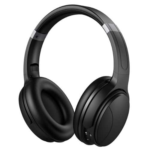 TOPVISION - Wireless Bluetooth Noise Cancelling Headphones Over Ear ANC Headphones with Microphone Foldable - Black