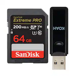 SanDisk - 64GB Extreme PRO 200MB/s SDXC UHS-I Memory Card Bundle with Card Reader