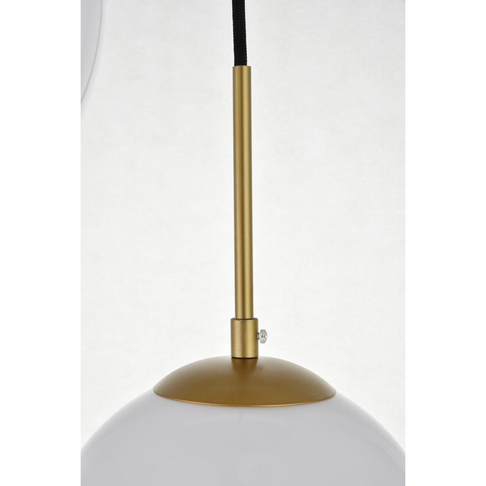 Alt View 2. Living District - Baxter 3 Lights Brass Pendant With Frosted White Glass - Brass And Frosted White.