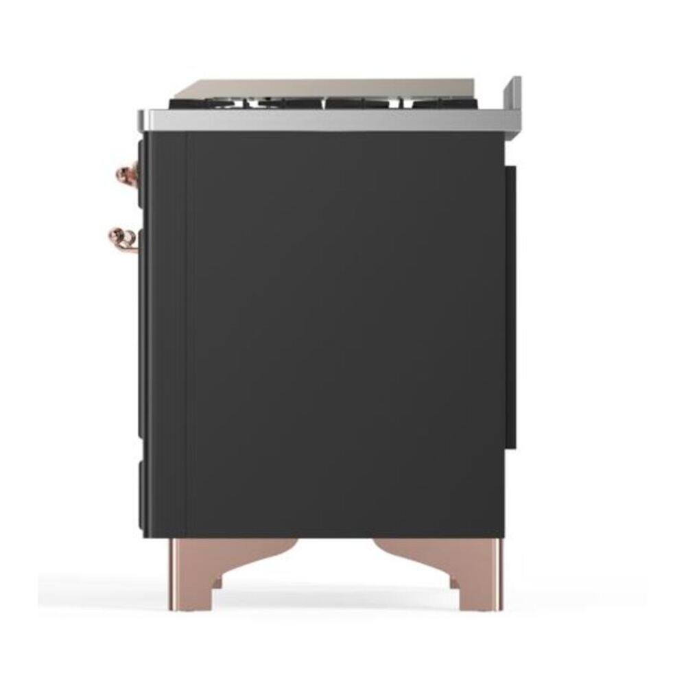 Alt View 6. ILVE - ILVE Majestic II Series 40 in. Dual Fuel Range with 6 Sealed Burners + Griddle (Natural Gas, Copper Trim) - Graphite Matte.