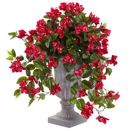 BreeBe - 28" Bougainvillea with Urn UV Resistant (Indoor/Outdoor) - Red