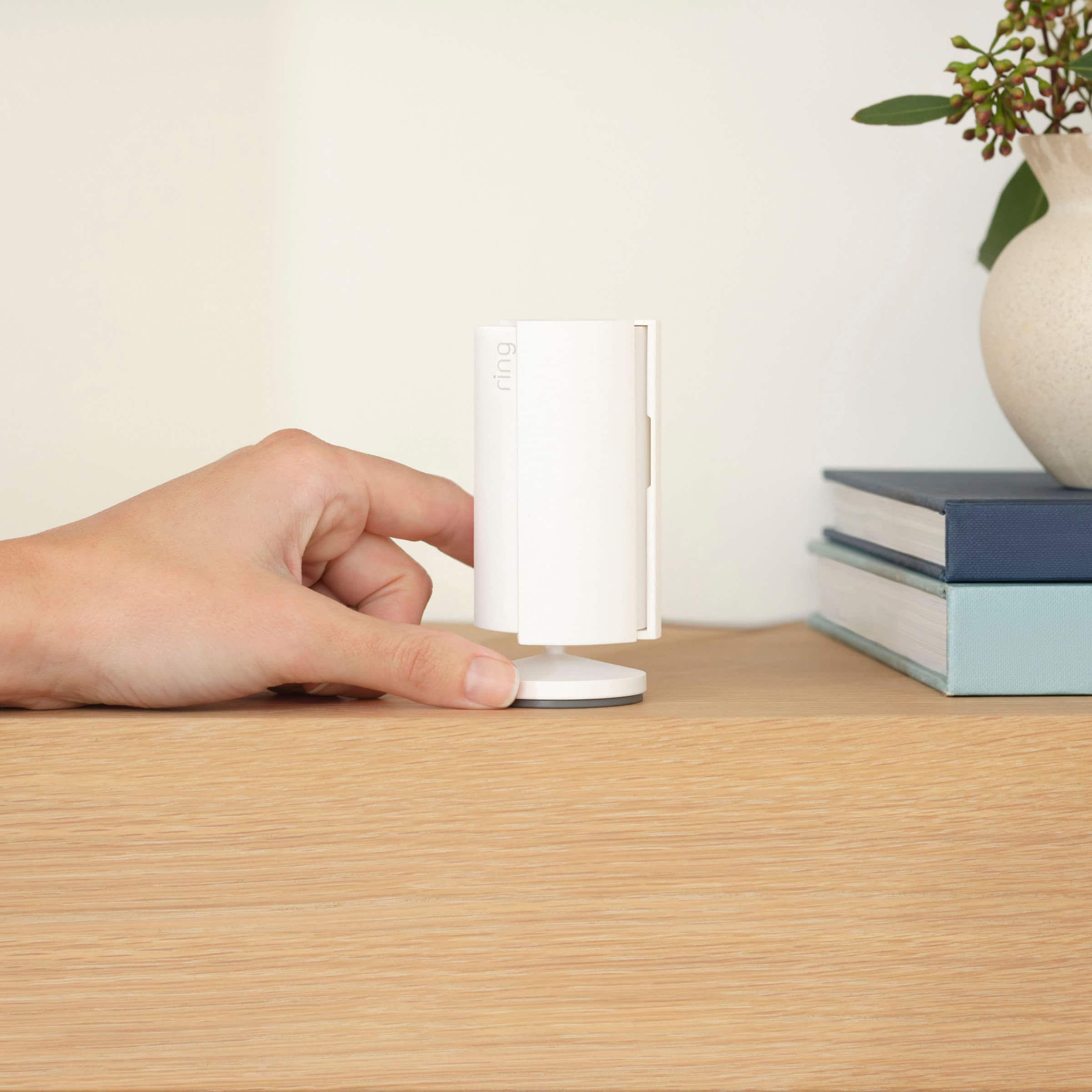 Alt View 13. Ring - Essential Security Set with Battery Doorbell Plus and Indoor Cam - Satin Nickel and White.