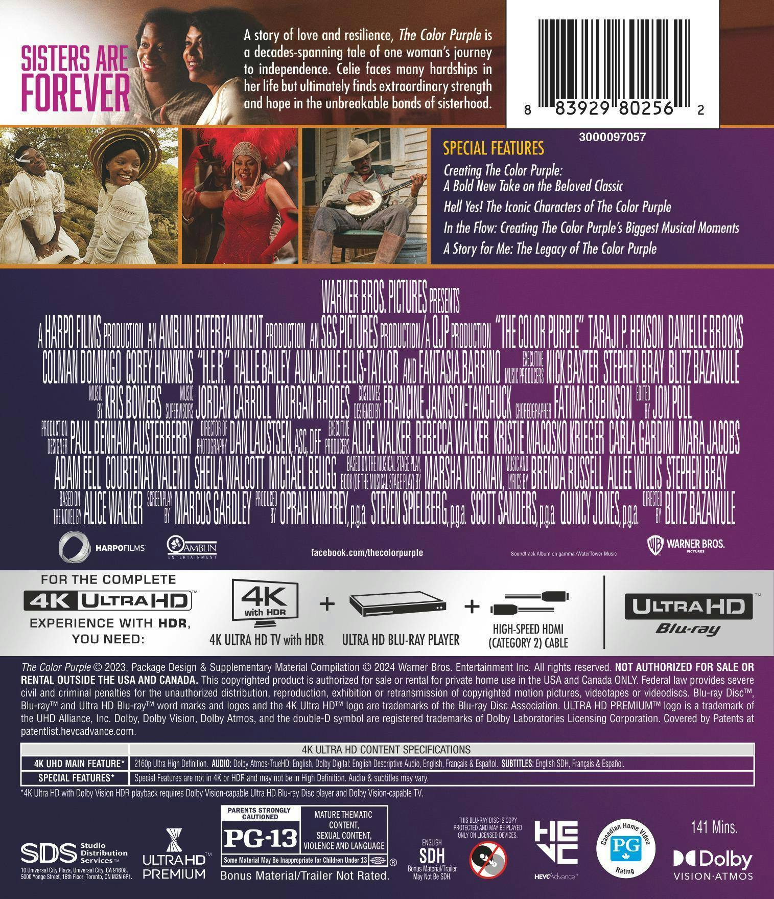 Back. The Color Purple (2023)   - 4K Blu-Ray.