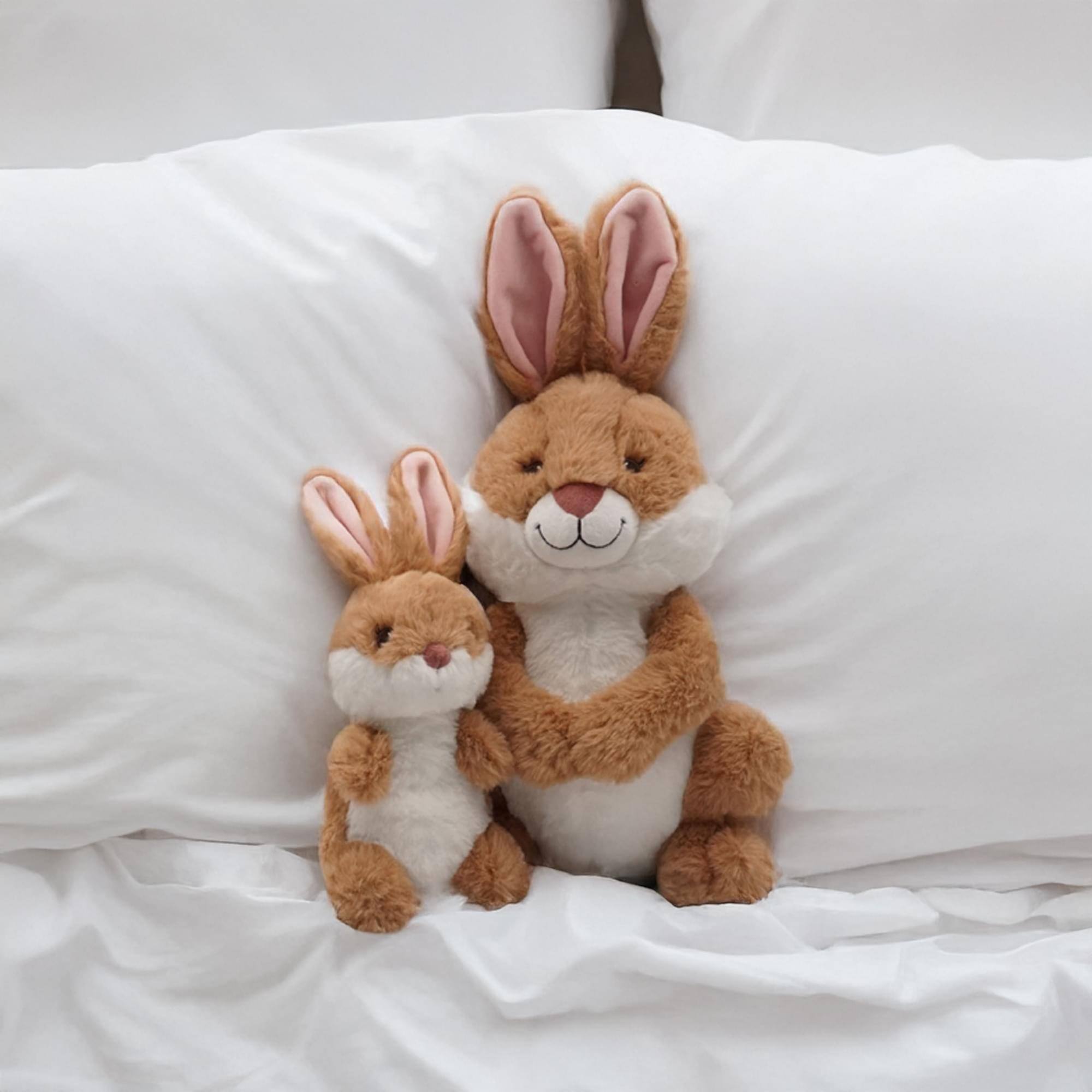 Alt View 10. TriAction Toys - Snooze Monsters Interactive Bedtime Plush Set | Bunny With Baby - Brown.