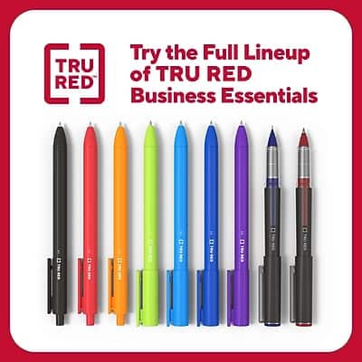 TRU RED Retractable Quick Dry Gel Pens, Medium Point, 0.7mm, 5