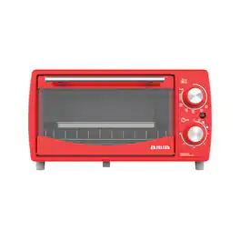 Aiwa - 800W 4-Slice 10L Toaster Oven with Baking Tray & 30-Minute Timer - Red