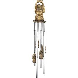 FC Design - 23" Long Maitreya Buddha Round Top Wind Chime Outdoor Patio or Garden Hanging Decoration - Multi-Color