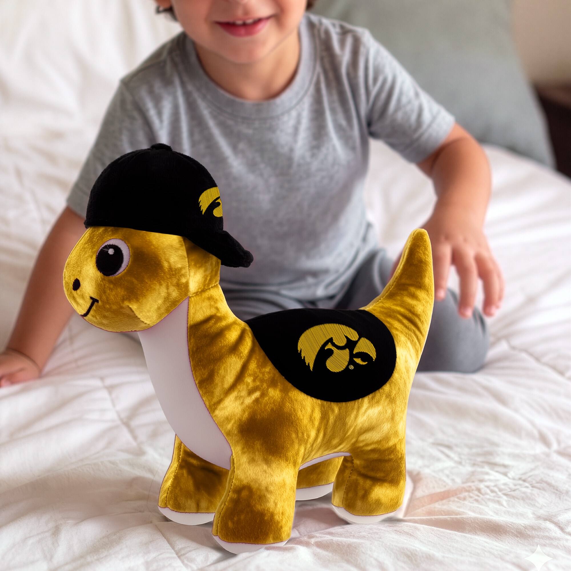 Alt View 2. Sporticulture - Iowa Hawkeyes Huddle Plush Fanasaur - Multicolor.