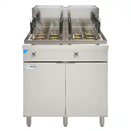 Koolmore - Commercial 22 Gallon Natural Gas Stainless Steel Pasta Cooker With 12 Baskets and 140,000 BTU - Silver