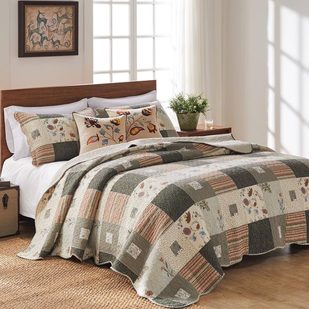 Front. Greenland Home Fashions - Greenland Home Fashion Sedona Bonus Set - 5 - Piece - King 105x95", Multi - Multi.