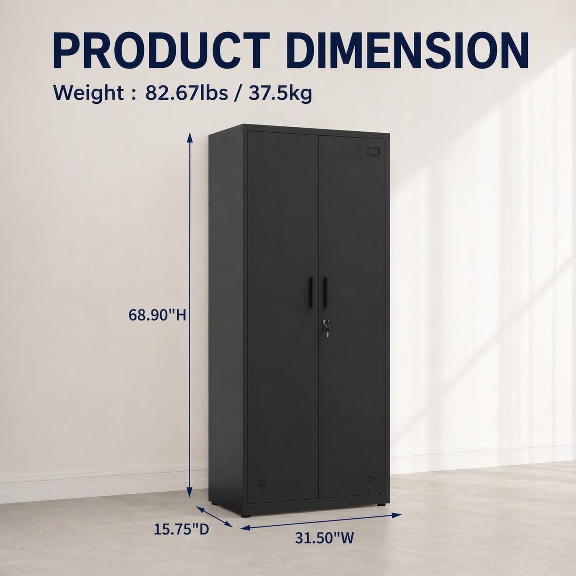 PRODUCT DIMENSION  
Weight: 82.67lbs / 37.5kg  
68.90"H  
15.75"D  
31.50"W
