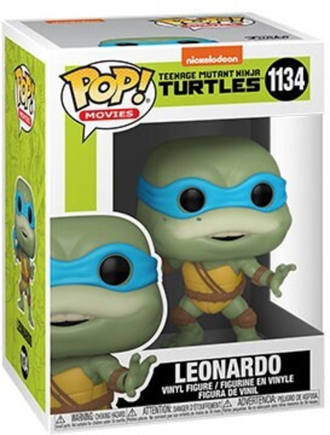 Nickelodeon  
TEENAGE MUTANT NINJA TURTLES  
1134  
POP! MOVIES  

LEONARDO  
VINYL FIGURE / FIGURINE EN VINYLE / FIGURA DE VINIL  

ADVERTENCIA / ATTENTION / ADVERTENCIA: PEQUEÑO OBJETO DE RIESGO